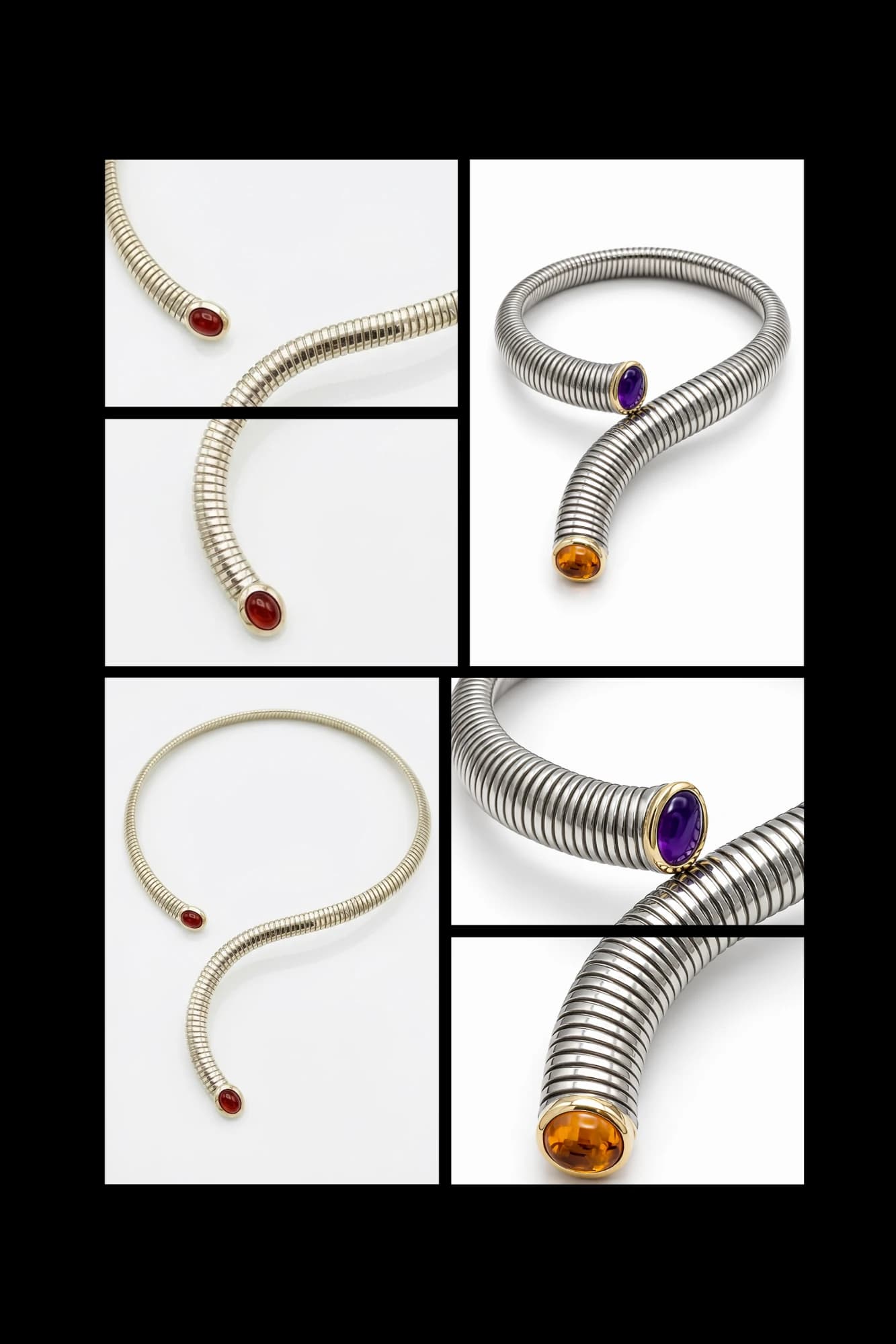 Vertical collage of RUDY tubogas creations with soft, distinctive forms